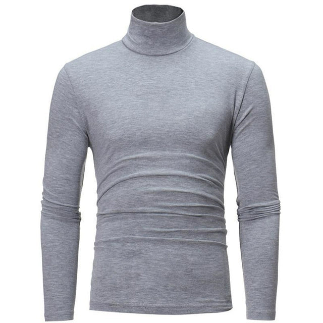 Women's Slim Fit Half High Neck Long Sleeve Top - Solid Color Pure Comfort Tee