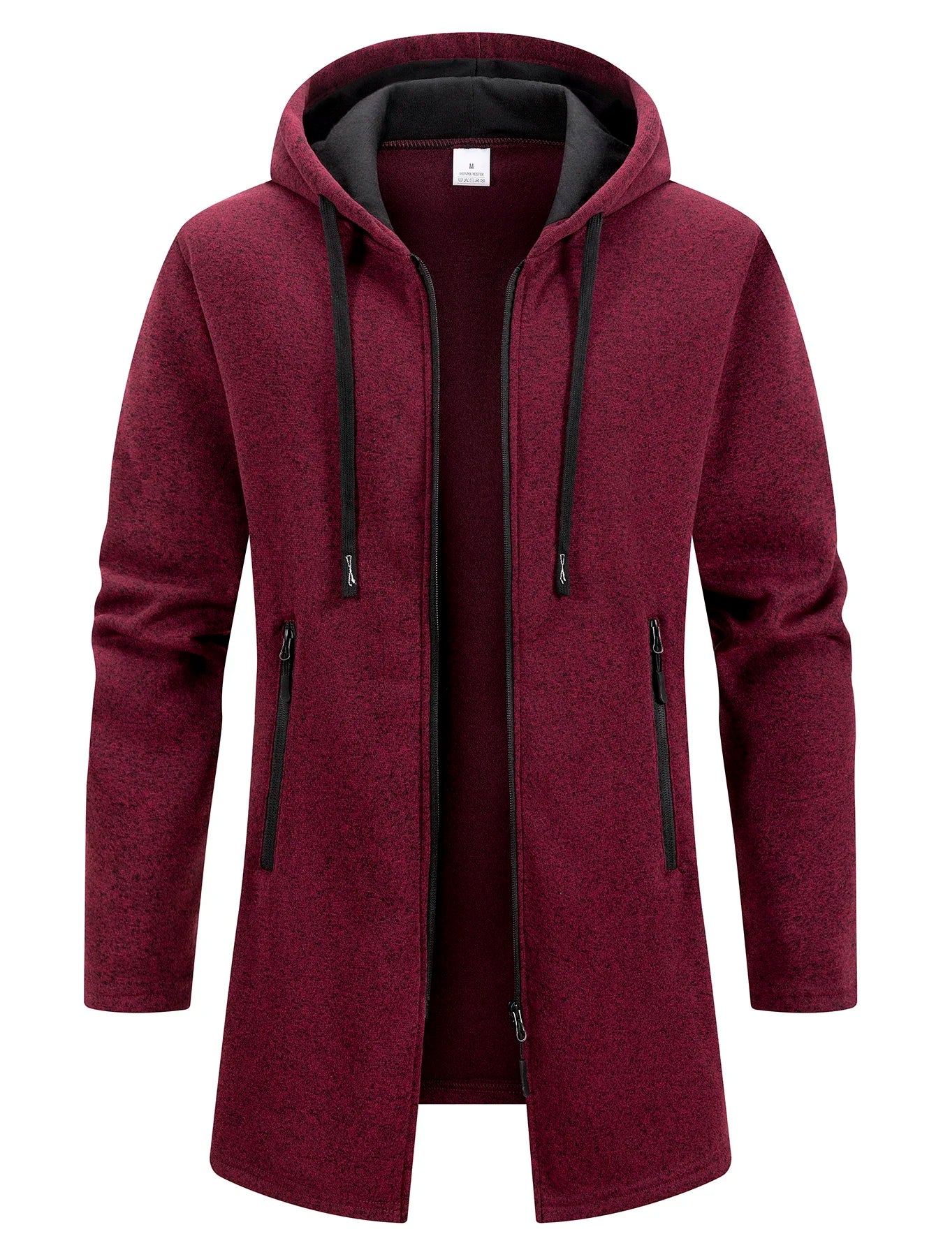 Men's Oversize Fleece Zip-Up Hoodie Sweatshirt - Long Sleeve Warm Autumn Winter Hooded Jacket Coat