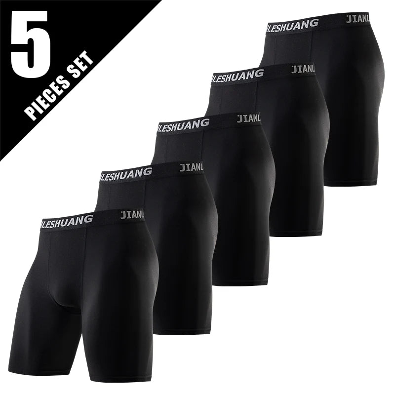Men's Sports Long Boxer Shorts Pack – Running Basketball Training Underwear Multi-Size