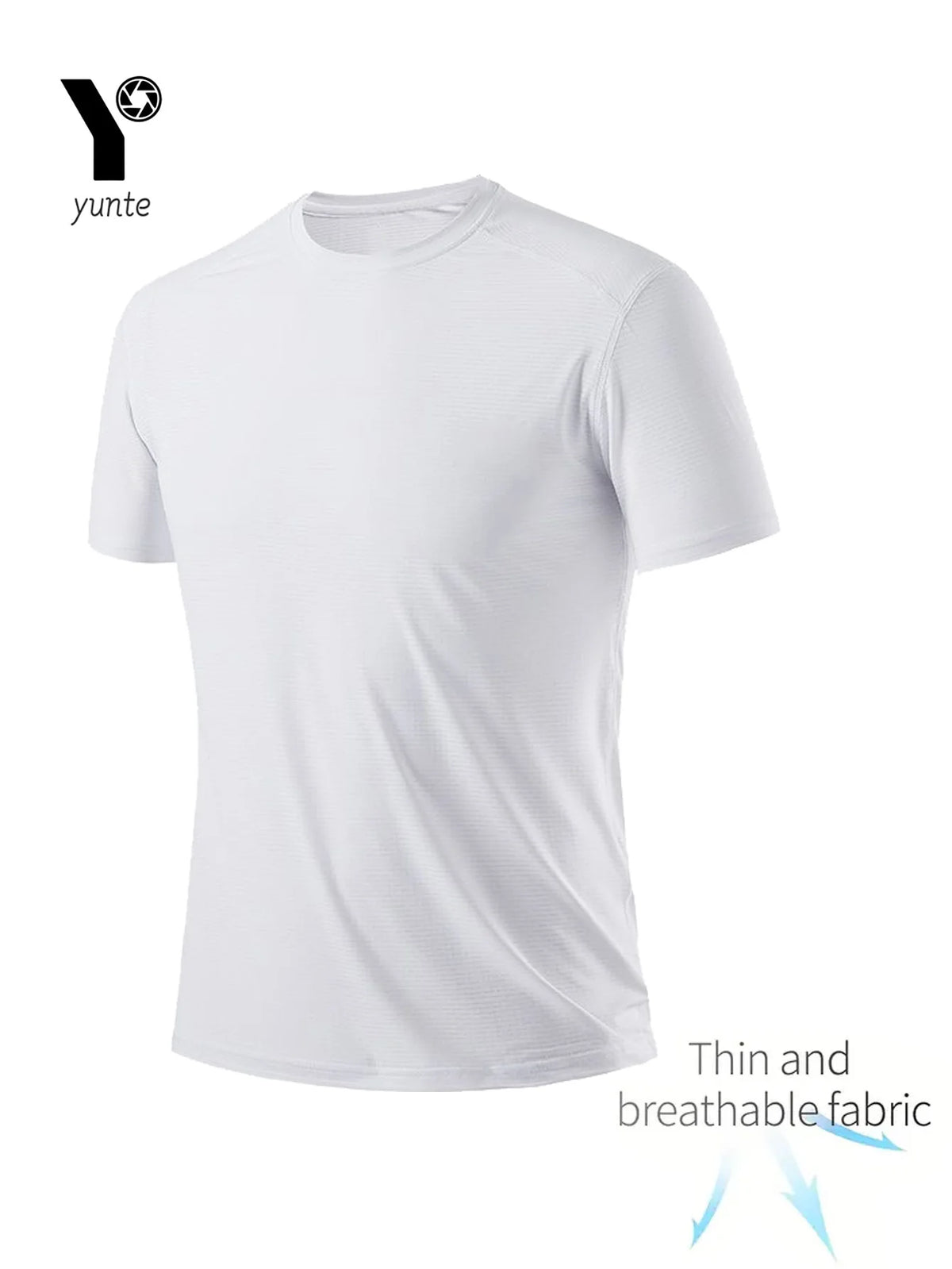 4-Pack Men's White Quick-Dry T-Shirts – Ultra-Light Breathable Gym & Running Performance Tees – Round Neck