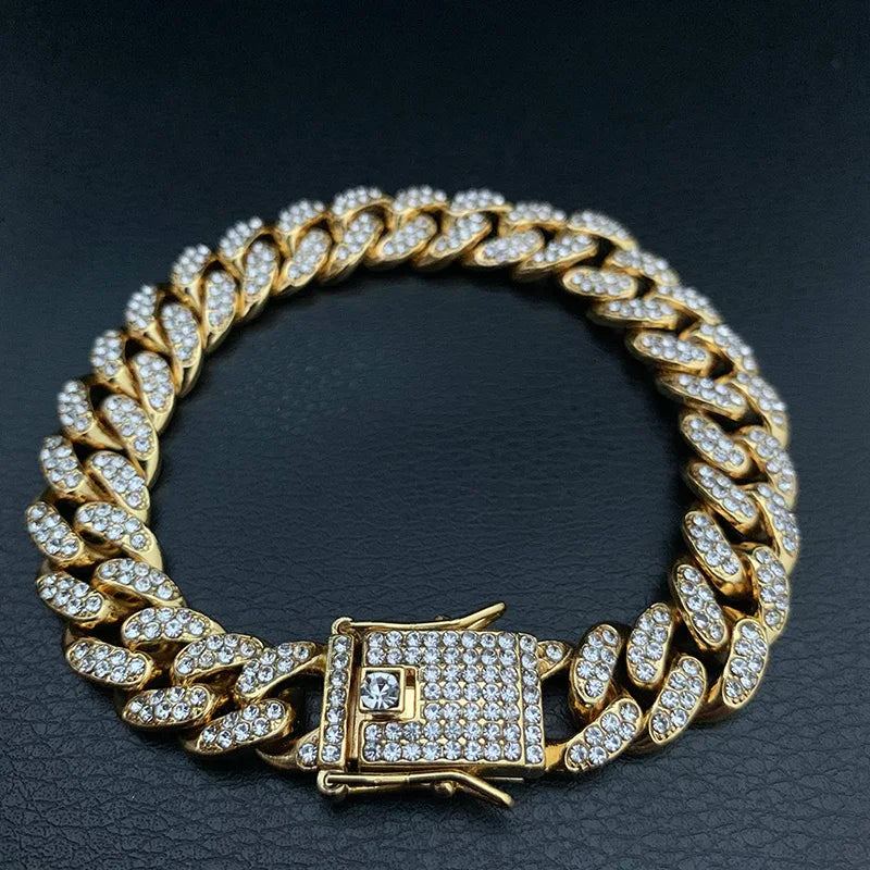 Men's Iced Out Miami Cuban Link Bracelet - Full AAA CZ Pave Bling Hip Hop Gold Chain Jewelry - 51g Heavy
(~105 characters – Targets top searches