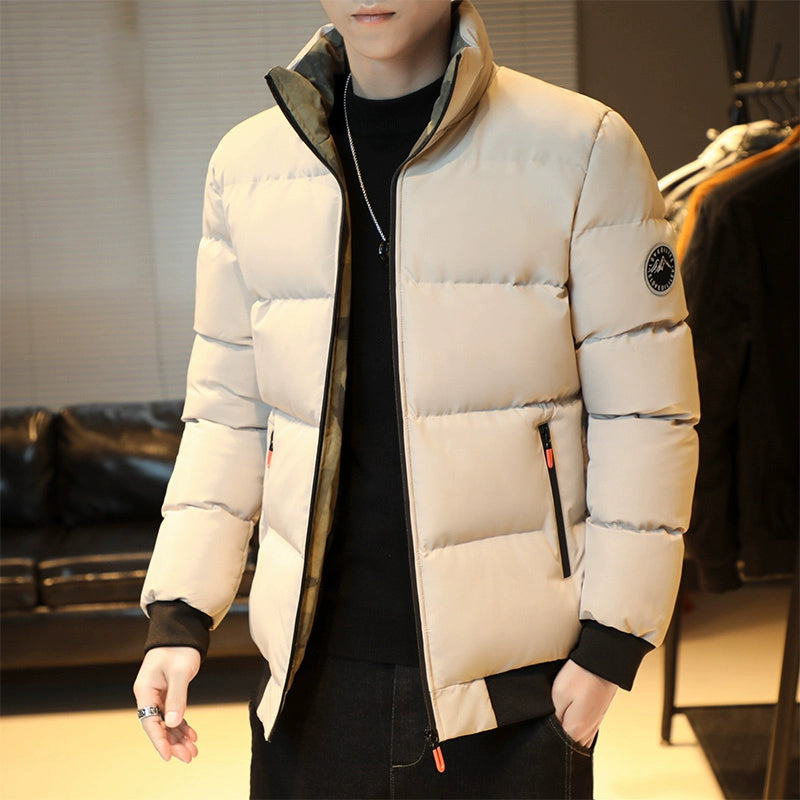 Men's Winter Down Jacket 2025 - Thickened Puffer Coat Loose Fit Stand Collar Warm Cotton Blend Outwear