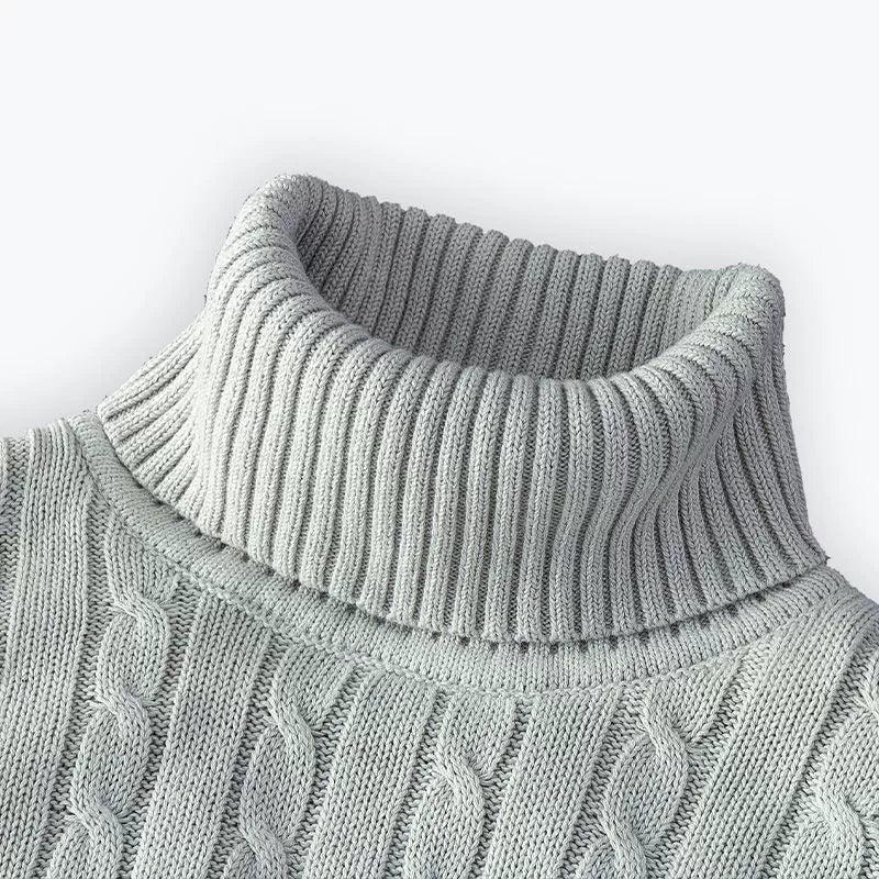 Men's Thick Cotton Turtleneck Sweater - Warm Autumn Winter Pullover for Stylish Comfort