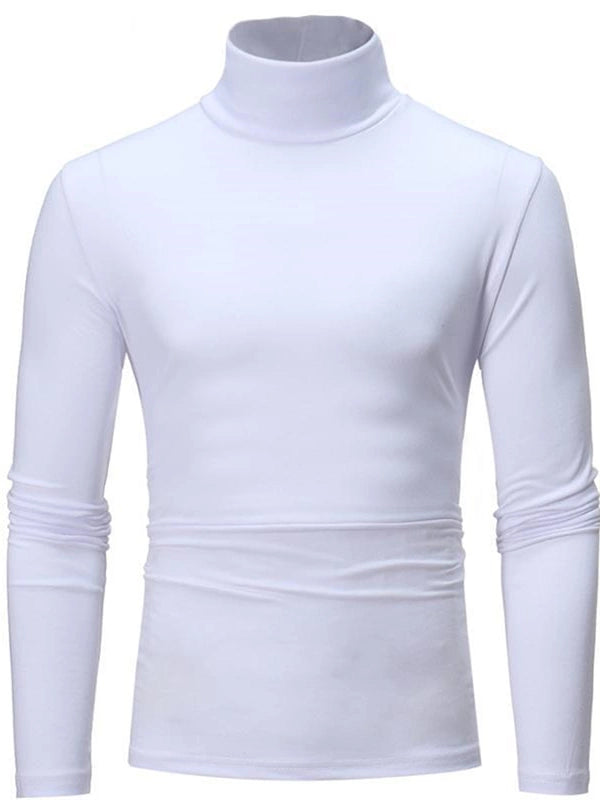 Women's Slim Fit Half High Neck Long Sleeve Top - Solid Color Pure Comfort Tee