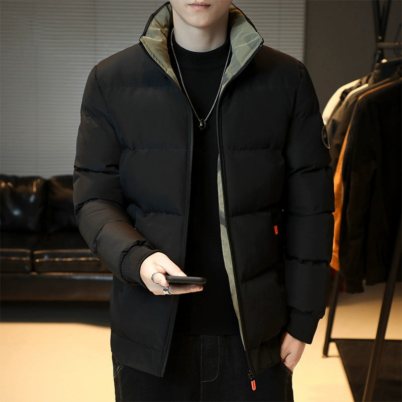 Men's Winter Down Jacket 2025 - Thickened Puffer Coat Loose Fit Stand Collar Warm Cotton Blend Outwear