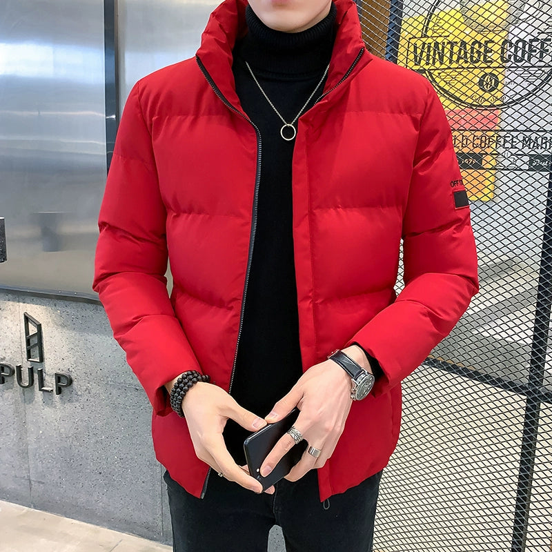 Men's Winter Down Jacket 2025 - Thickened Puffer Coat Loose Fit Stand Collar Warm Cotton Blend Outwear