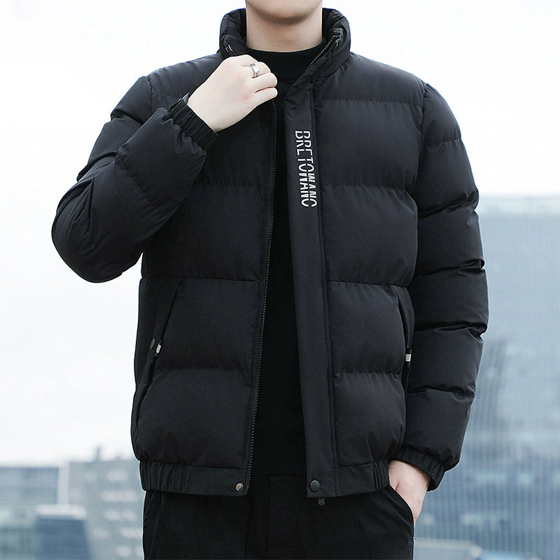 Men's Winter Down Jacket 2025 - Thickened Puffer Coat Loose Fit Stand Collar Warm Cotton Blend Outwear