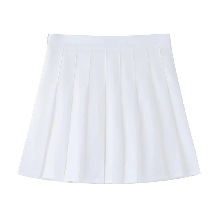 Women's Super Short Pleated Mini Skirt with Built-in Shorts - Sexy JK Style Lined Pantskirt Hot Girl Fashion