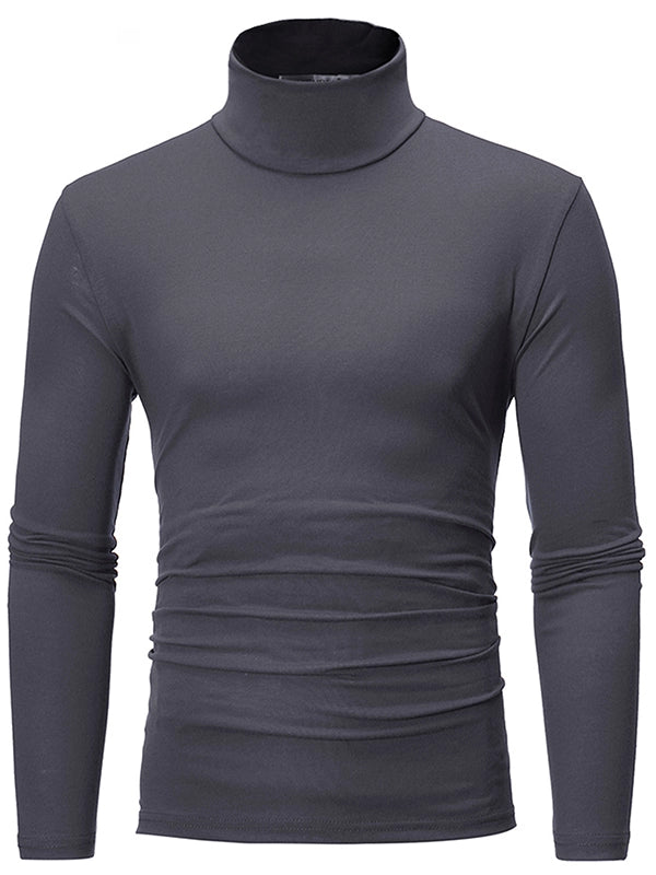 Women's Slim Fit Half High Neck Long Sleeve Top - Solid Color Pure Comfort Tee