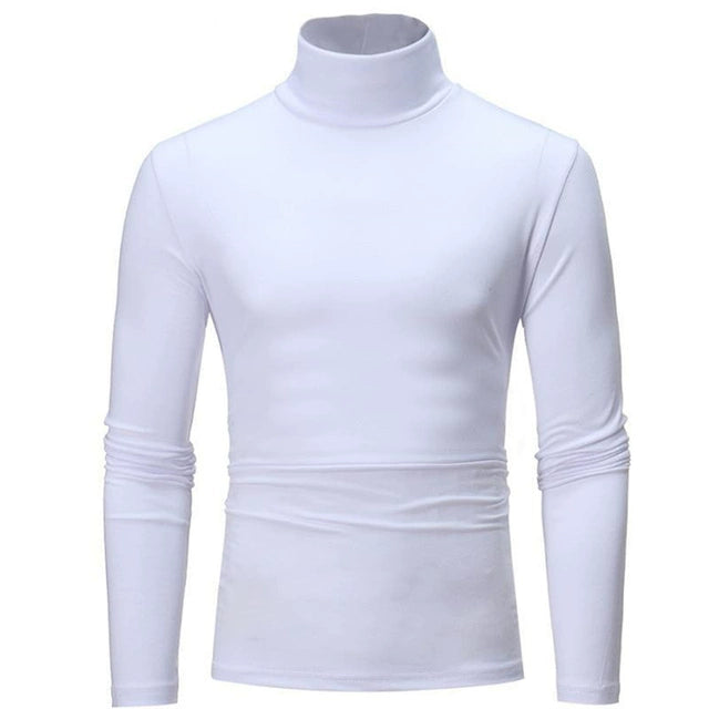 Women's Slim Fit Half High Neck Long Sleeve Top - Solid Color Pure Comfort Tee