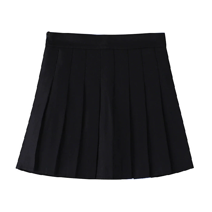 Women's Super Short Pleated Mini Skirt with Built-in Shorts - Sexy JK Style Lined Pantskirt Hot Girl Fashion