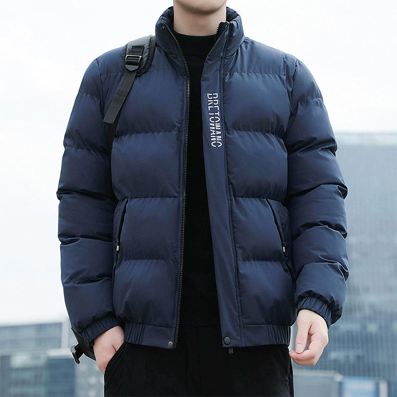 Men's Winter Down Jacket 2025 - Thickened Puffer Coat Loose Fit Stand Collar Warm Cotton Blend Outwear