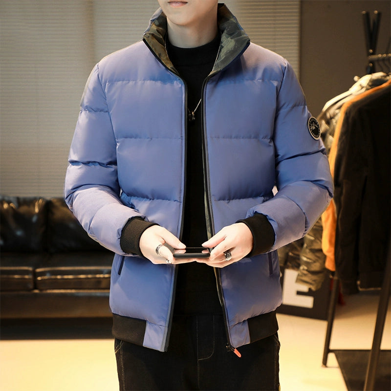 Men's Winter Down Jacket 2025 - Thickened Puffer Coat Loose Fit Stand Collar Warm Cotton Blend Outwear