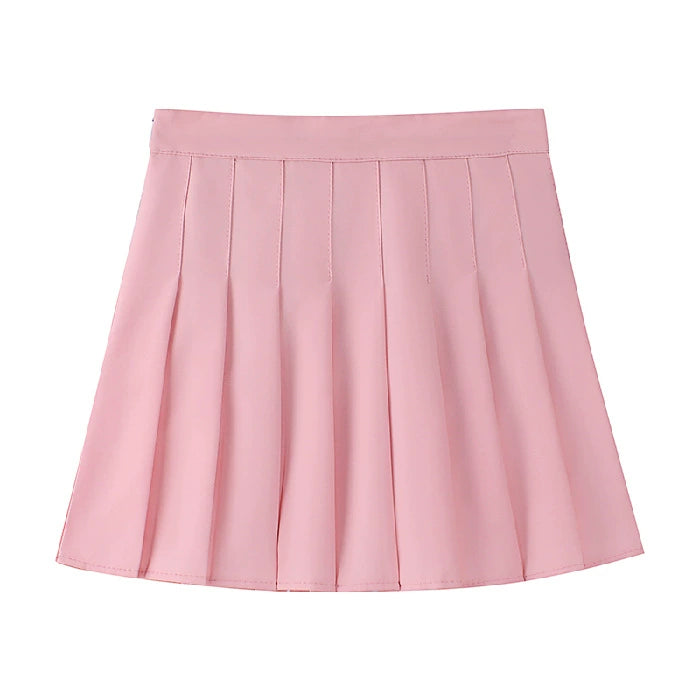 Women's Super Short Pleated Mini Skirt with Built-in Shorts - Sexy JK Style Lined Pantskirt Hot Girl Fashion