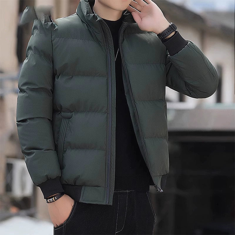 Men's Winter Down Jacket 2025 - Thickened Puffer Coat Loose Fit Stand Collar Warm Cotton Blend Outwear