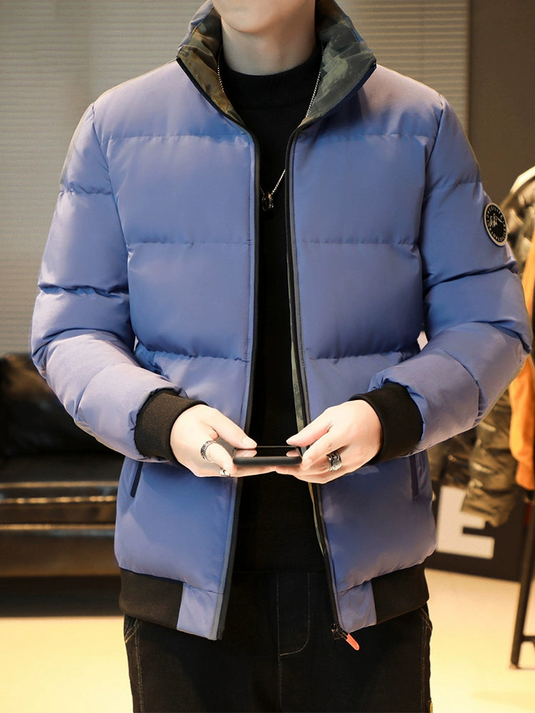 Men's Winter Down Jacket 2025 - Thickened Puffer Coat Loose Fit Stand Collar Warm Cotton Blend Outwear