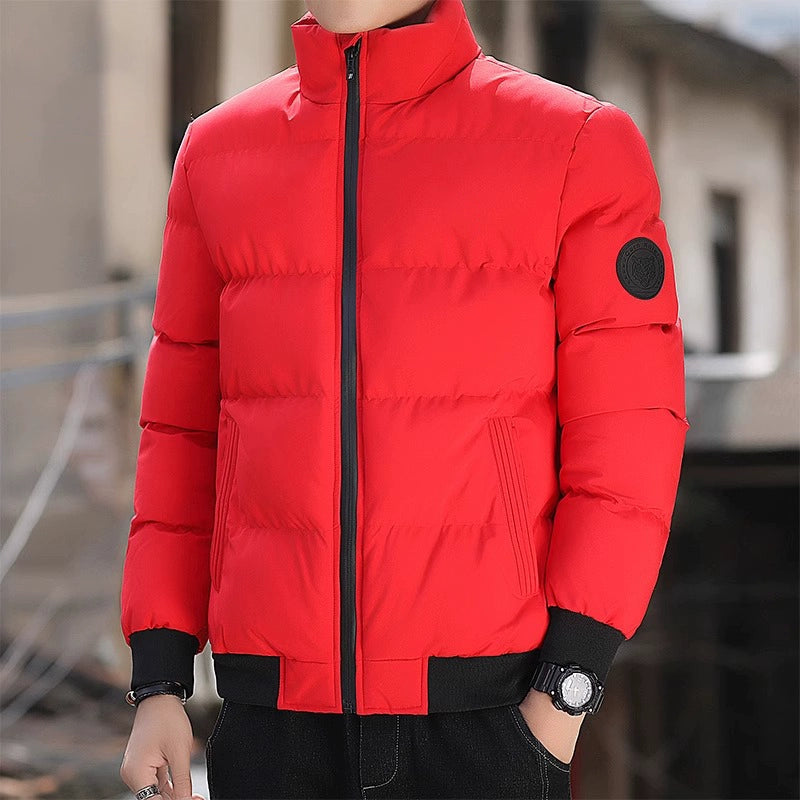 Men's Winter Down Jacket 2025 - Thickened Puffer Coat Loose Fit Stand Collar Warm Cotton Blend Outwear