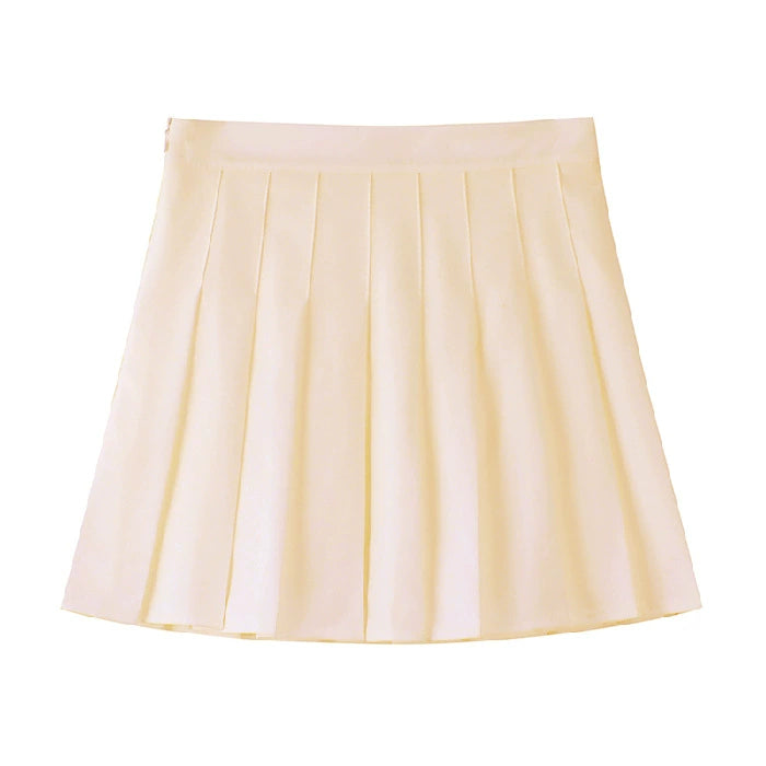 Women's Super Short Pleated Mini Skirt with Built-in Shorts - Sexy JK Style Lined Pantskirt Hot Girl Fashion