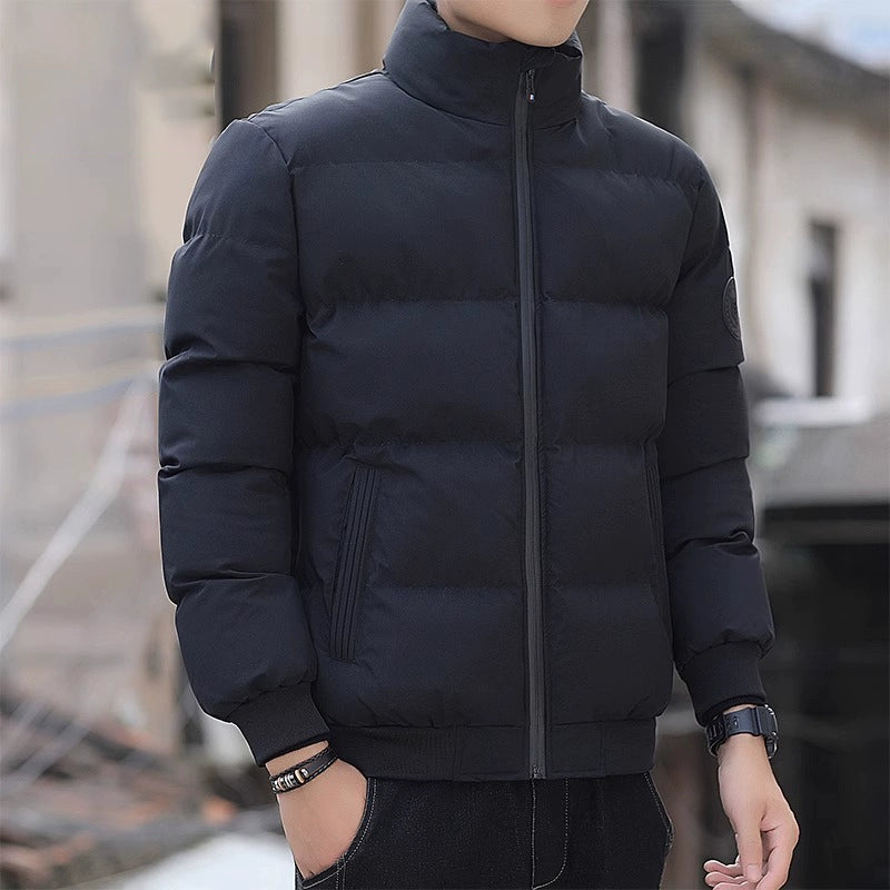 Men's Winter Down Jacket 2025 - Thickened Puffer Coat Loose Fit Stand Collar Warm Cotton Blend Outwear