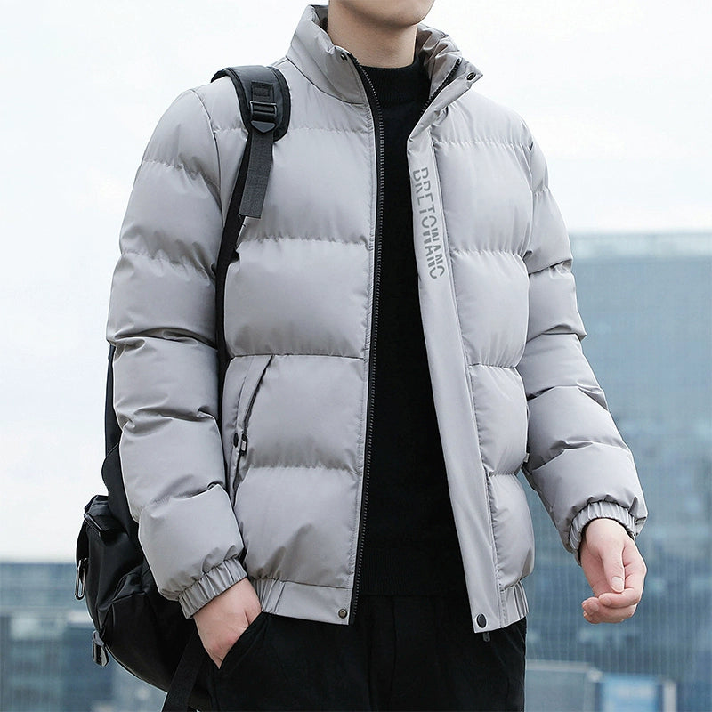 Men's Winter Down Jacket 2025 - Thickened Puffer Coat Loose Fit Stand Collar Warm Cotton Blend Outwear