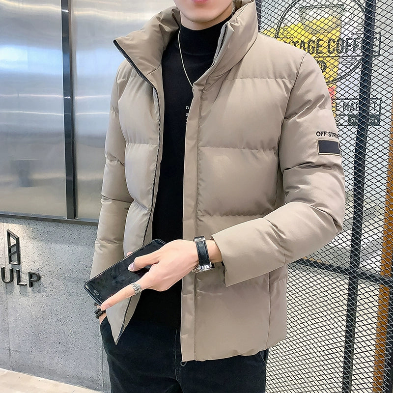 Men's Winter Down Jacket 2025 - Thickened Puffer Coat Loose Fit Stand Collar Warm Cotton Blend Outwear