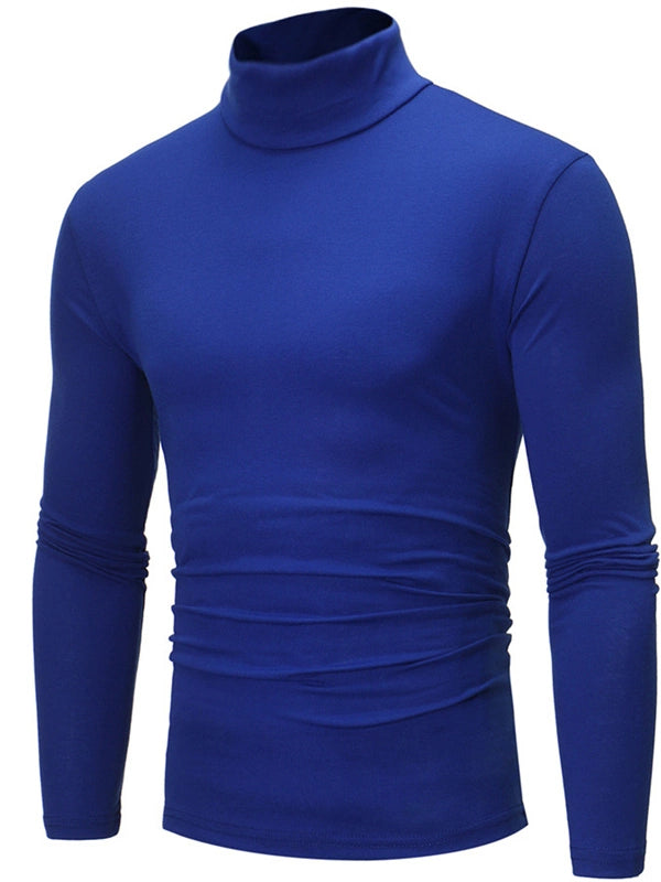 Women's Slim Fit Half High Neck Long Sleeve Top - Solid Color Pure Comfort Tee