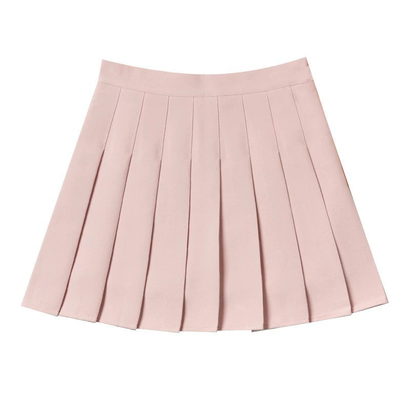 Women's Super Short Pleated Mini Skirt with Built-in Shorts - Sexy JK Style Lined Pantskirt Hot Girl Fashion