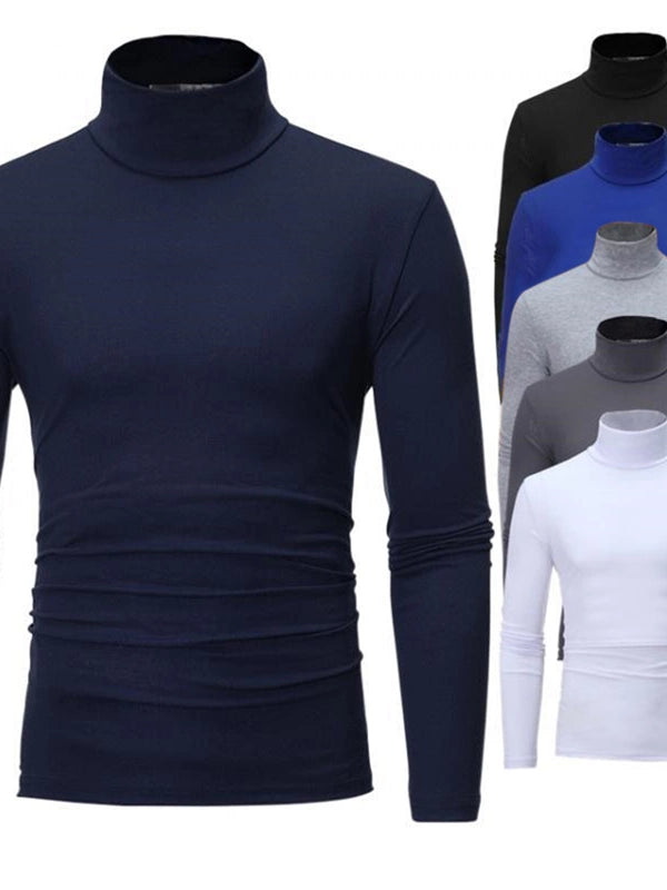 Women's Slim Fit Half High Neck Long Sleeve Top - Solid Color Pure Comfort Tee