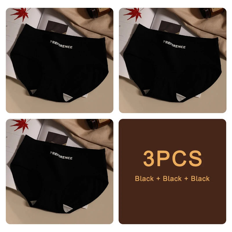 3PCS/set Fashion Seamless Women Panties Underpanties Sports Soft Female Underwear Large Size Sexy Pure Cotton Women's Intimates
