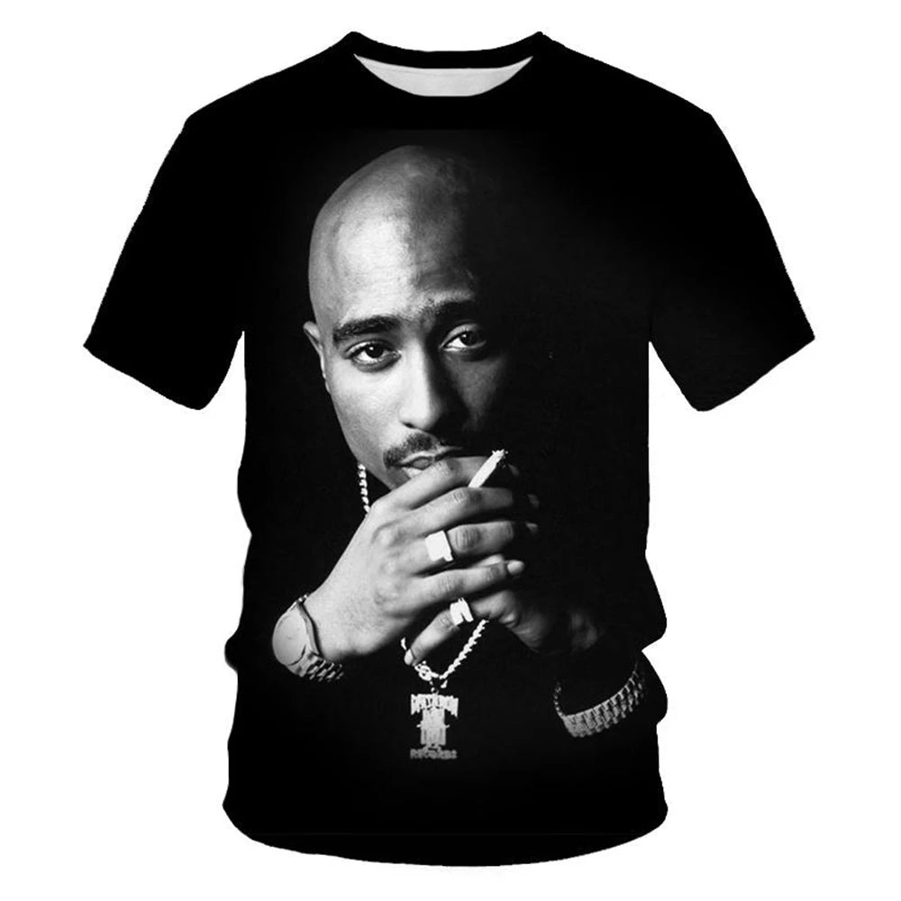 3D Printed Hip-Hop Street Rock T-Shirt Men Summer 2025 Trendy Tee