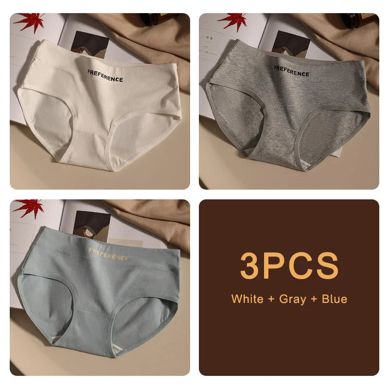 3PCS/set Fashion Seamless Women Panties Underpanties Sports Soft Female Underwear Large Size Sexy Pure Cotton Women's Intimates