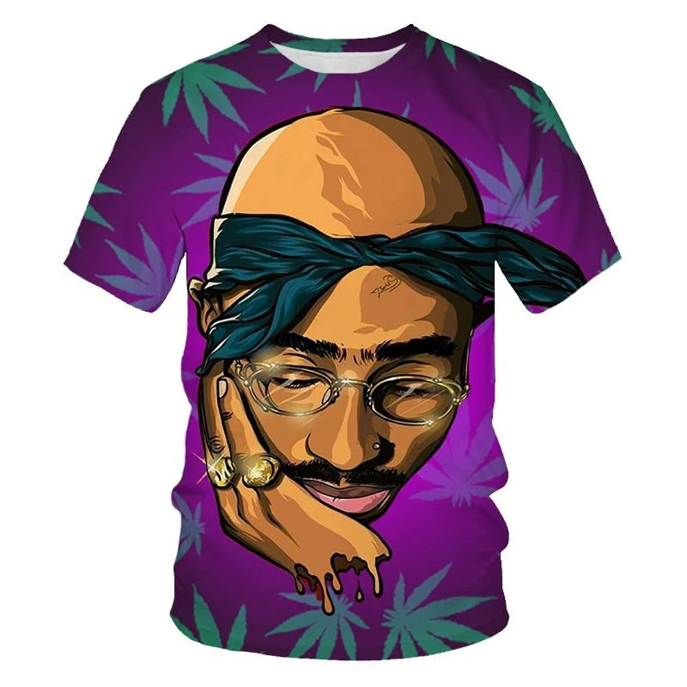 3D Printed Hip-Hop Street Rock T-Shirt Men Summer 2025 Trendy Tee