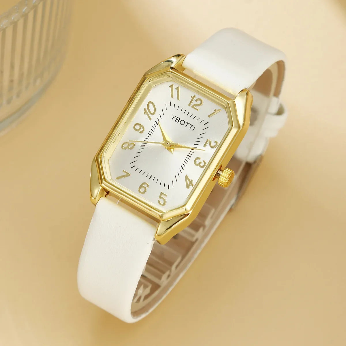 6/5/1 PCS Luxury Fashion Square Women’s Watches for Ladies Quartz Wrist Watch with Bracelet Jewelry Set Classic Minimalist Rhinestone Diamond Analog Dress Watch Relógios Feminino Gift Box