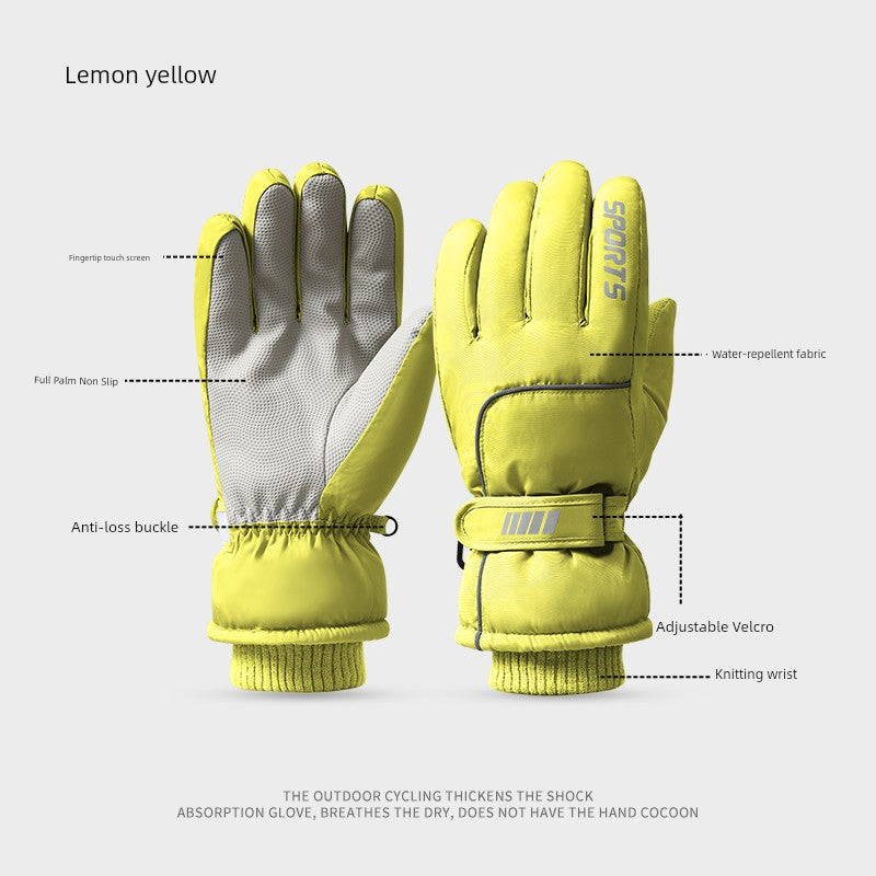 Women's Waterproof Ski Gloves - Fleece Lined Touchscreen Warm Thickened Windproof Snowboarding Snow Gloves Winter Cold Weather