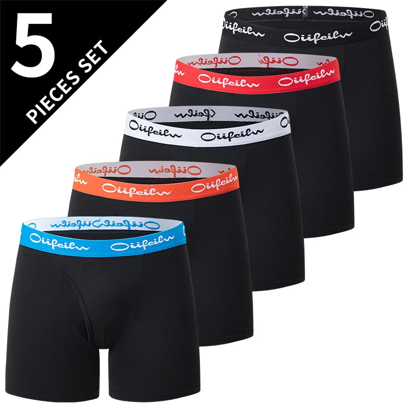 4/5/10 Pcs Fashionable Men's Long Underwear Casual Boyshort Youth Sports Shorts Comfortable Breathable Stretch Shorts Underwear