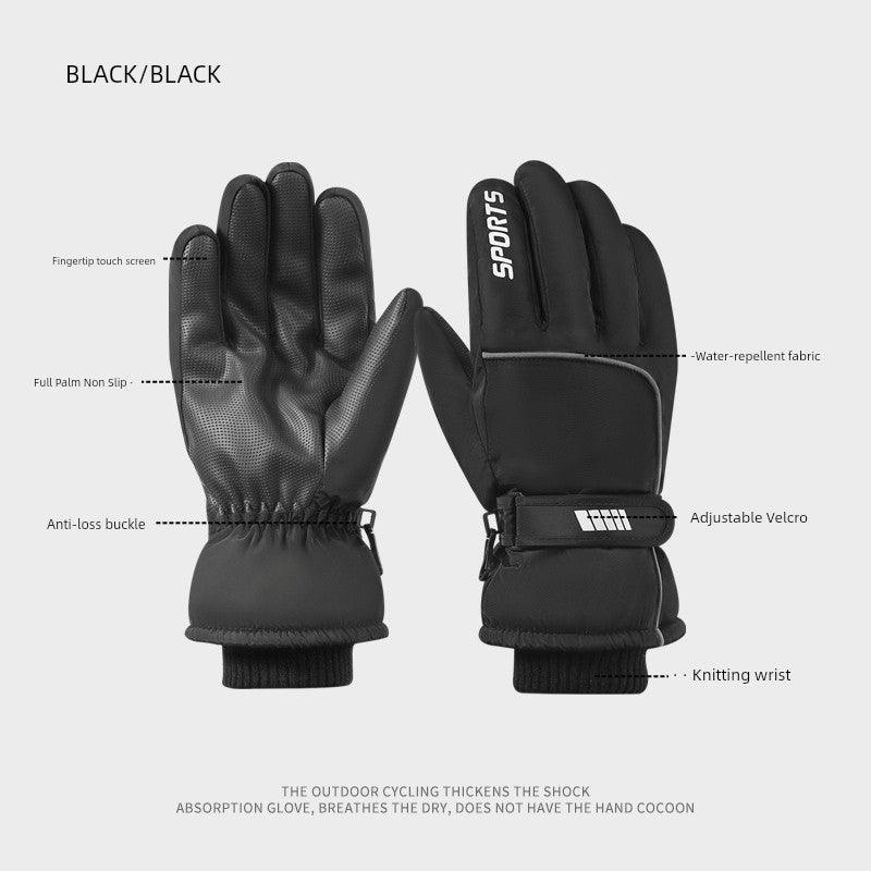 Women's Waterproof Ski Gloves - Fleece Lined Touchscreen Warm Thickened Windproof Snowboarding Snow Gloves Winter Cold Weather