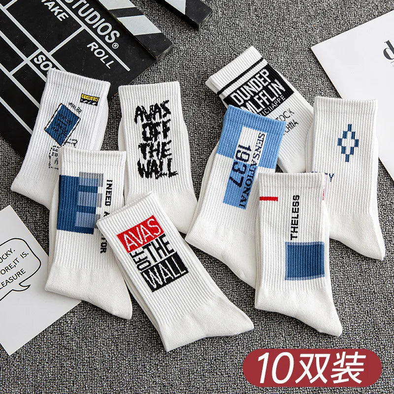 Unisex Cute Heart Pattern Cotton Crew Socks Sports Leisure Comfortable Athletic