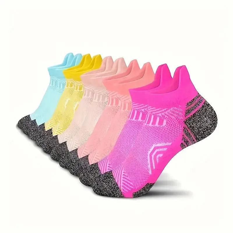 5/10 Pairs Unisex Striped Sports Socks Breathable Sweat-Absorbing Running Basketball Crew
