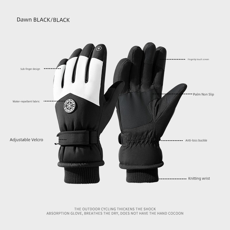 Women's Waterproof Ski Gloves - Fleece Lined Touchscreen Warm Thickened Windproof Snowboarding Snow Gloves Winter Cold Weather