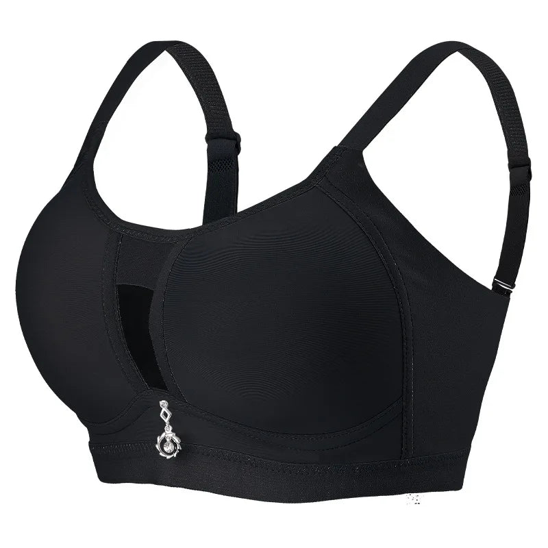 FallSweet Plus Size Wireless Push Up Bra - Seamless Breathable No Pad Brassiere with Pendant for Women