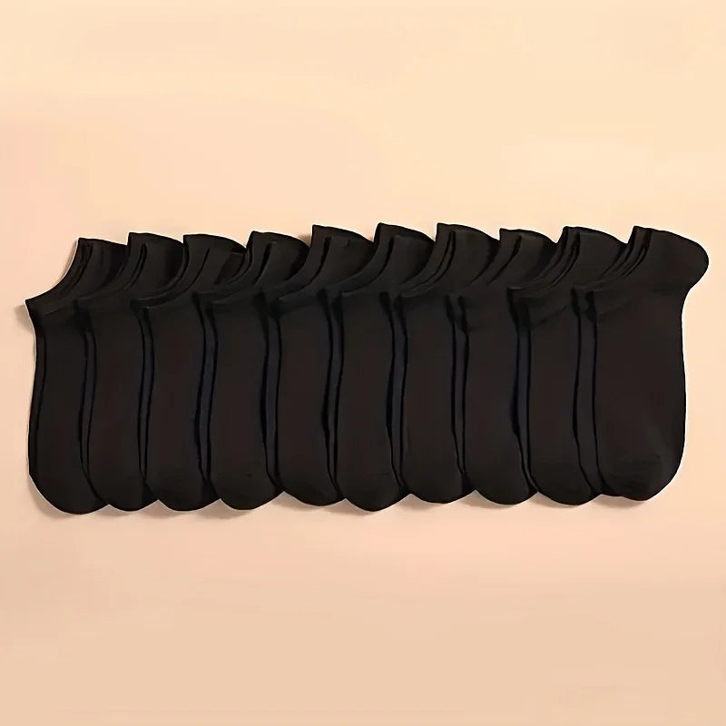 10-60 Pairs Unisex Solid Color Socks | Soft Breathable Cotton Crew Socks Bulk Pack
