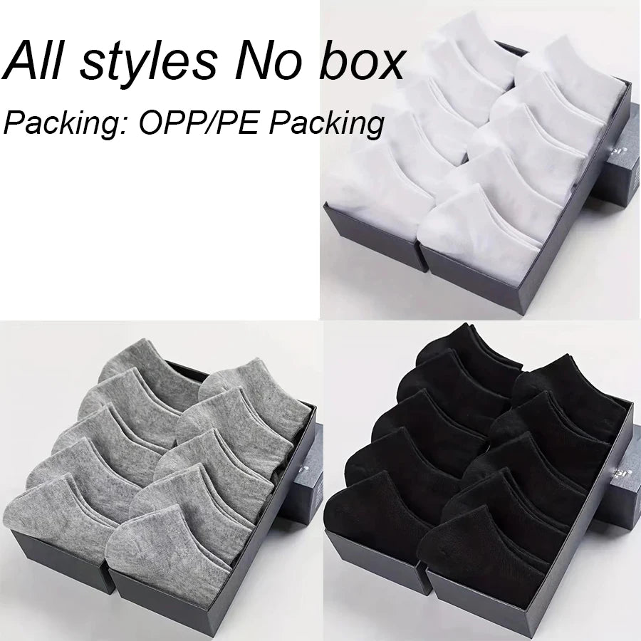 10/12/20/40 Pairs Men's Ankle Socks Solid Color Low Cut Boat Socks Non-Pilling Breathable