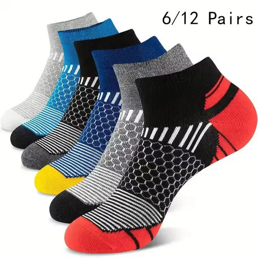 6/12 Pairs Men's Colorful Low-Cut Ankle Socks - Soft Breathable Cotton Blend Casual & Business Short Socks - Black, White & Fashion Colors
(~110 characters – perfect for Google