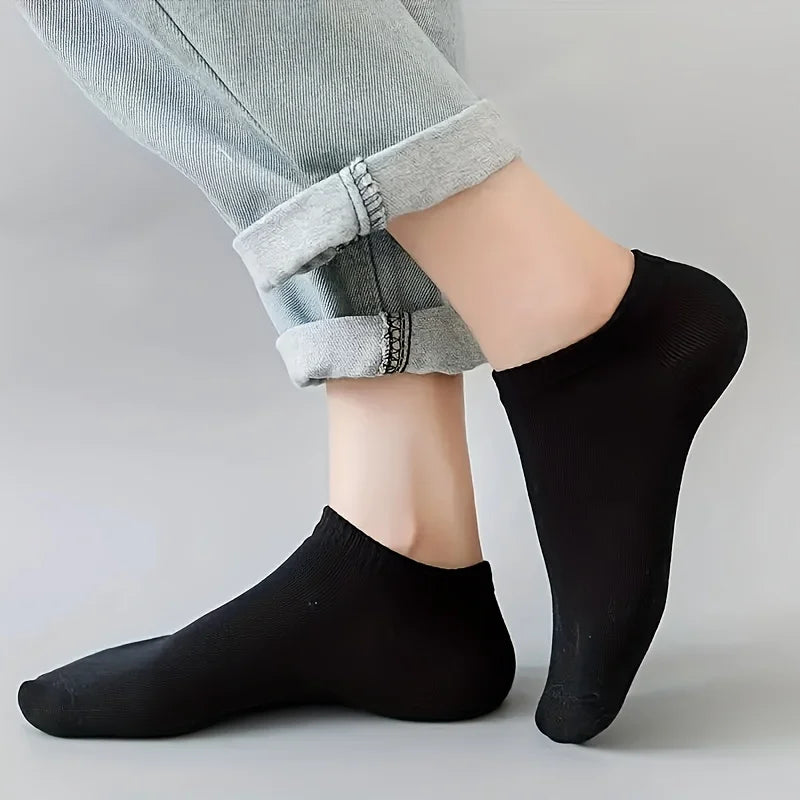 10-60 Pairs Unisex Solid Color Socks | Soft Breathable Cotton Crew Socks Bulk Pack