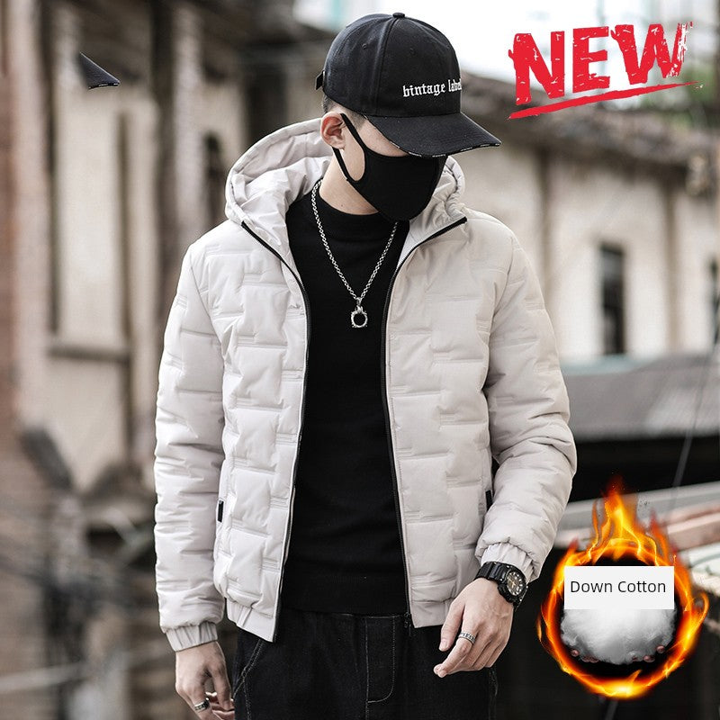 Men's Winter Down Jacket 2025 - Thickened Puffer Coat Loose Fit Stand Collar Warm Cotton Blend Outwear