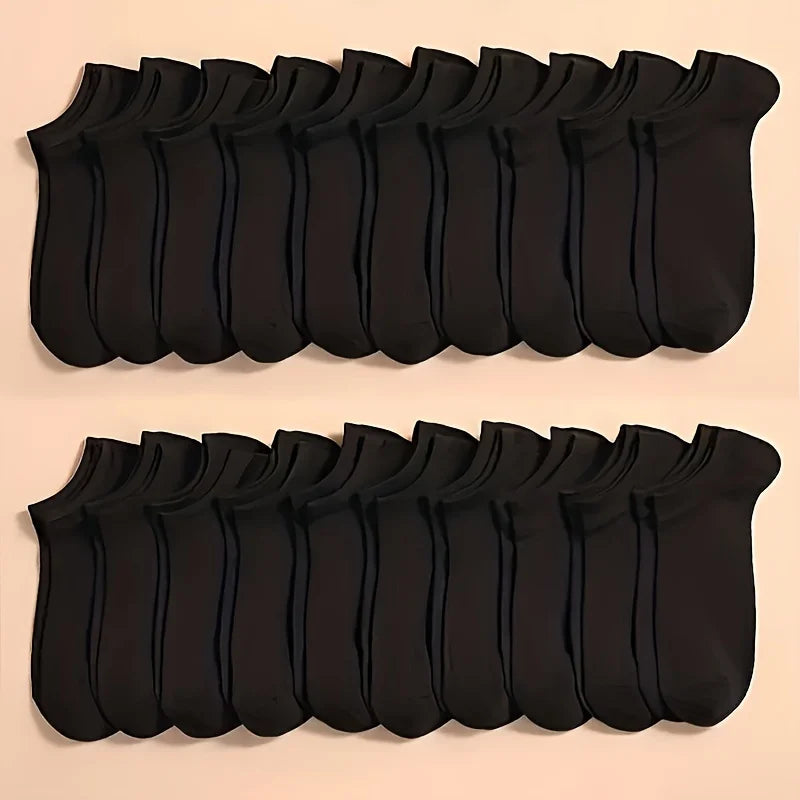 10-60 Pairs Unisex Solid Color Socks | Soft Breathable Cotton Crew Socks Bulk Pack