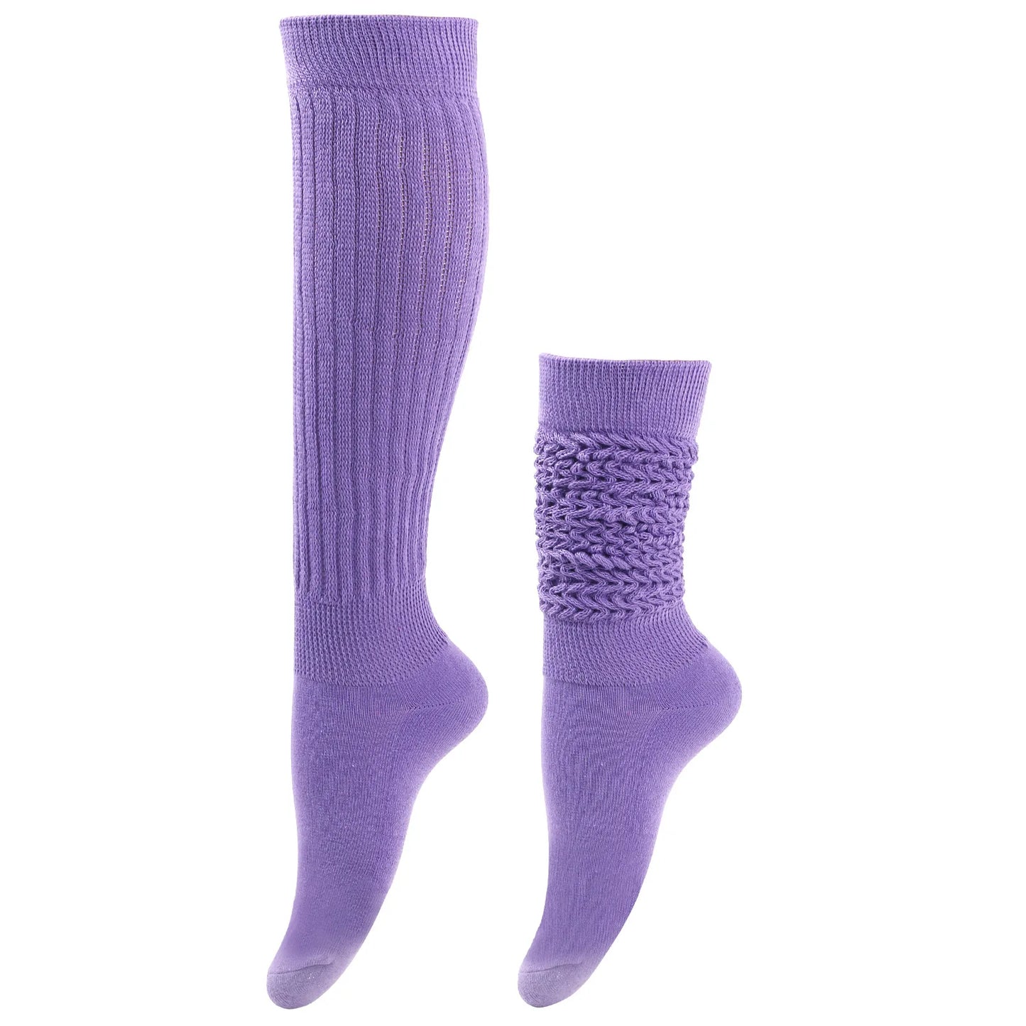Women's Thick Thermal Knee High Slouch Socks Knit Solid Color Winter Warm Loose