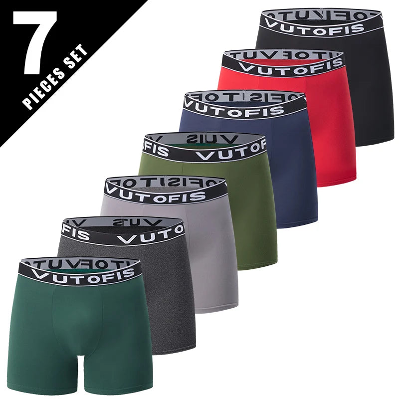 4/5/10 Pcs Fashionable Men's Long Underwear Casual Boyshort Youth Sports Shorts Comfortable Breathable Stretch Shorts Underwear