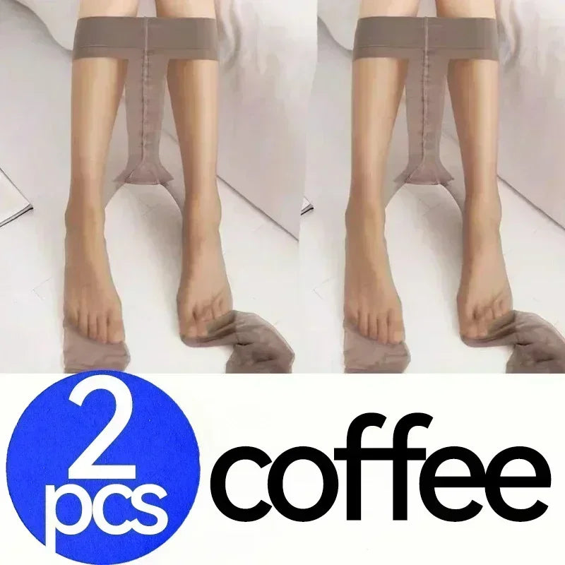 1/4 Pairs Women's Ultra Thin Tear Resistant Pantyhose Anti-Hook Sheer Tights Skin/Black