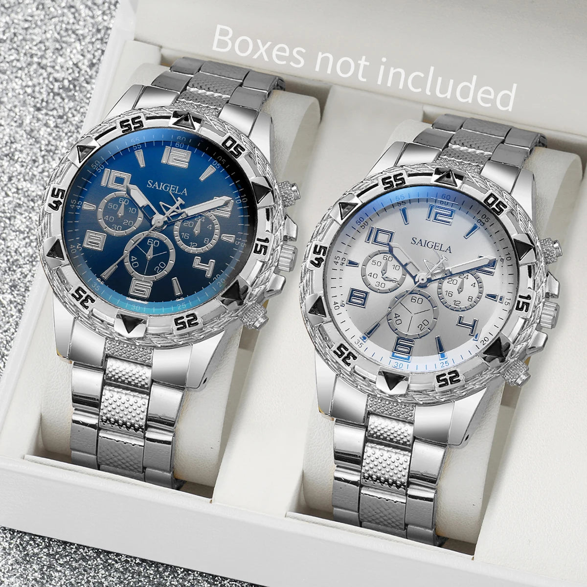 2-Pack Men's Quartz Watches Set – Fashion Arabic Numerals Dial Stainless Steel Band Business Casual Wristwatch